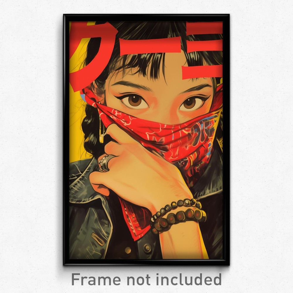 Korean Movie Poster - Girl Feeling Greed, Idealistic Red Bandana (Art Print)
