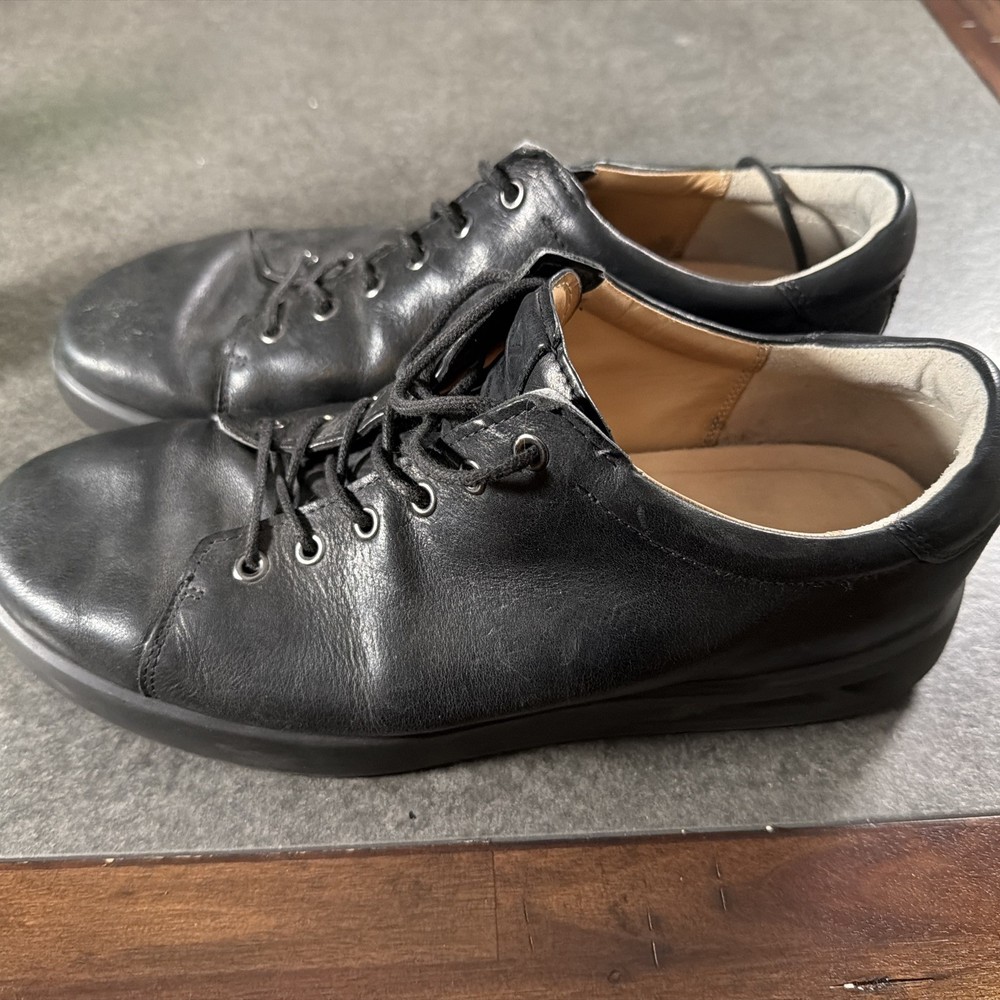 ECCO Cork Black Leather Lace Up Comfort Walking Shoes Men’s EU 45 / US 11-11.5