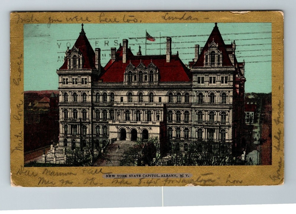 Albany NY-New York, New York State Capitol, Exterior, Vintage Postcard