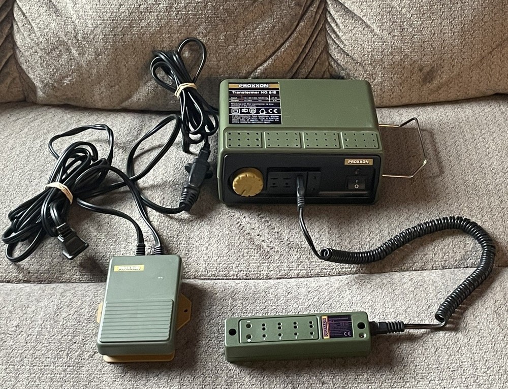 Proxxon NG 5/E Variable Transformer + Foot Switch 38700 + MF5 Strip TESTED WORKS