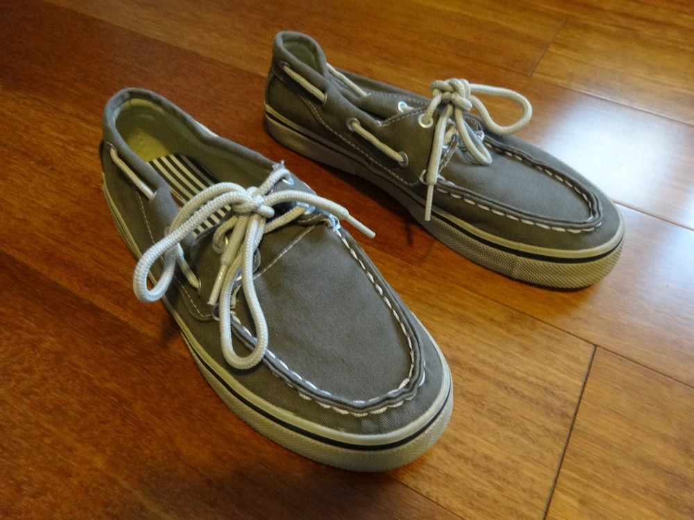 Men's Thom McAn Burnham Canvas Boat Shoes Size 7 Style 38050 Brown