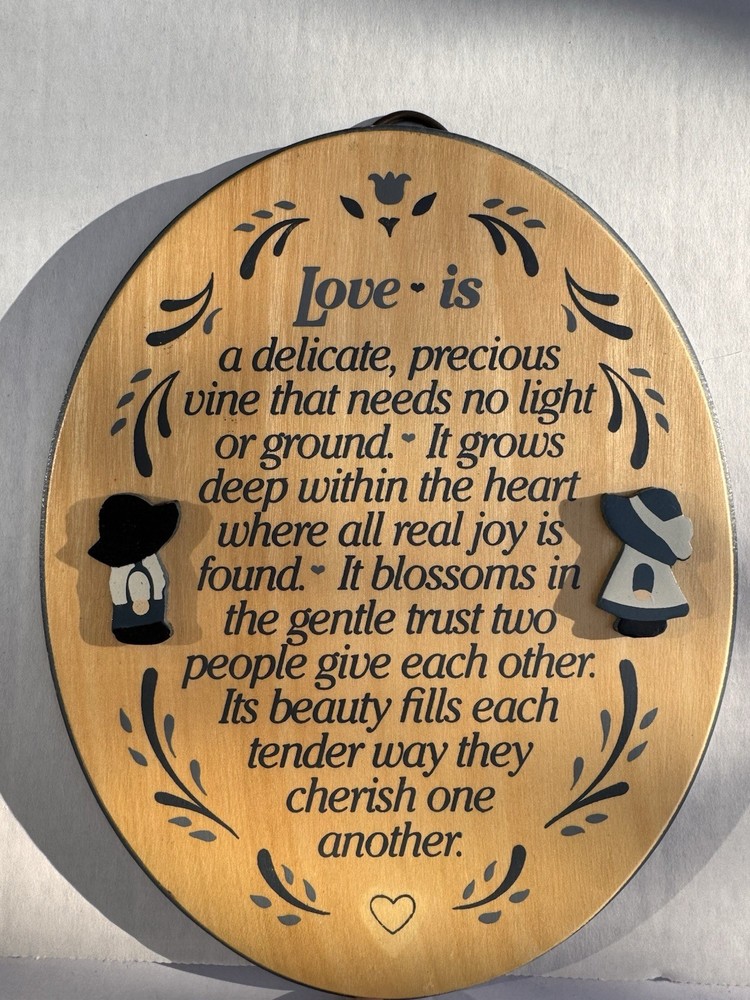 Vintage DEXSA Wooden Wall Hanging “Love Is…” Plaque