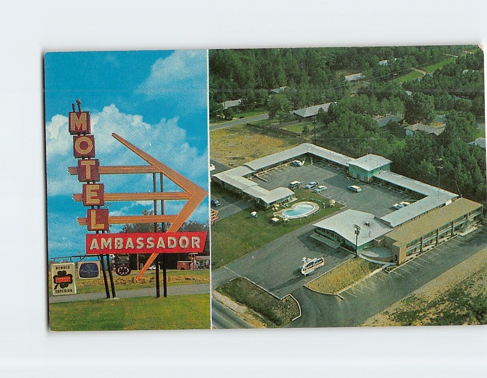 Postcard Ambassador Motel and Restaurant Macon Georgia USA