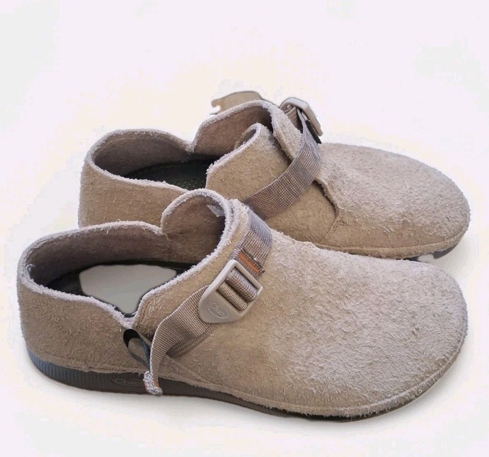 Chaco Paonia Clogs Shoes Teak Beige Wool Suede Mens Size 13