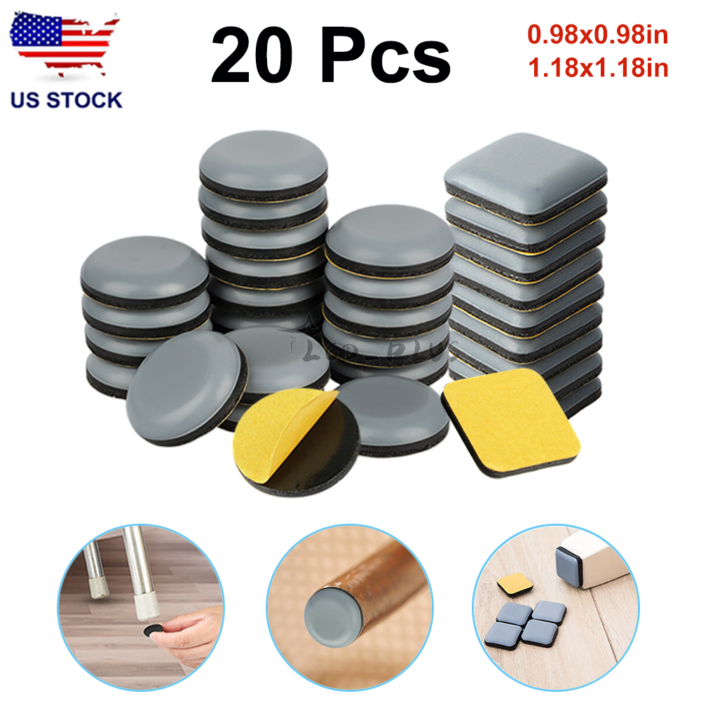 20Pcs Chair Table Leg Feet Pads Glides Sliders Furniture Floor Protectors Mat
