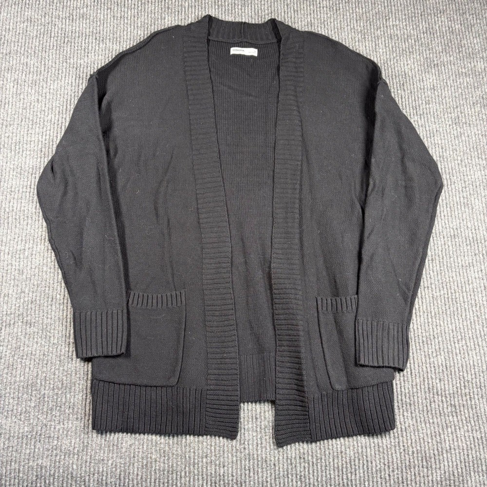 Sonoma Goods For Life Cardigan Womens M Black Open Front Sweater Pocket
