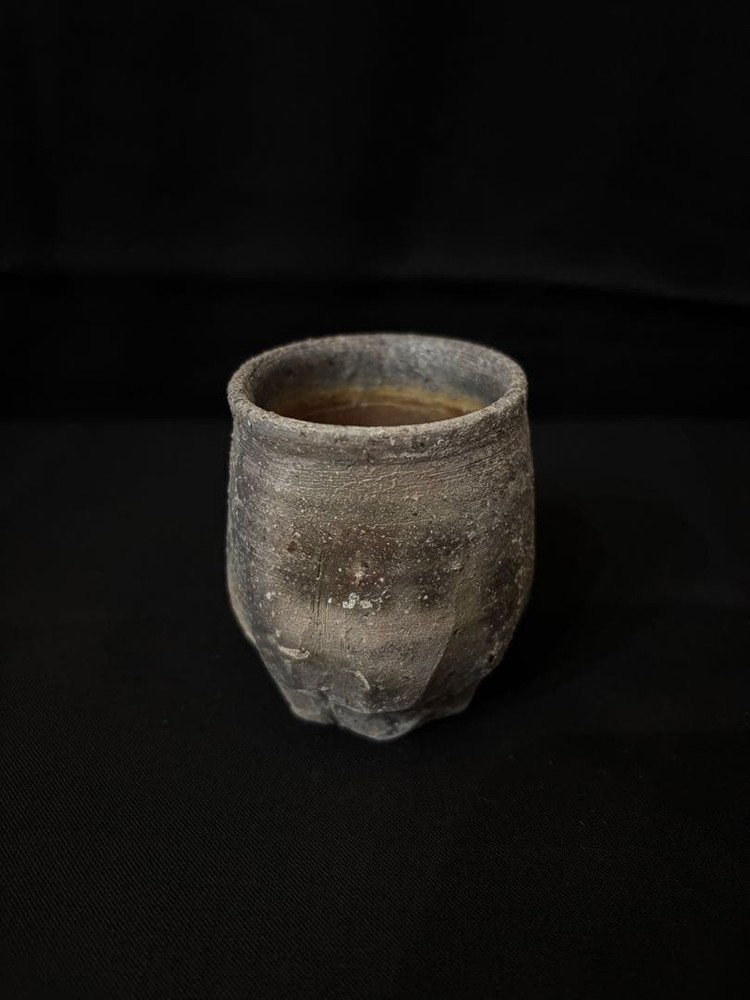 Bizen Ware Sake Cup Kenji Imarise Handmade, Unique Clay Pottery
