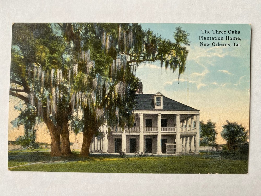 The Three Oaks, Plantation Home, New Orleans, Louisiana Postcard