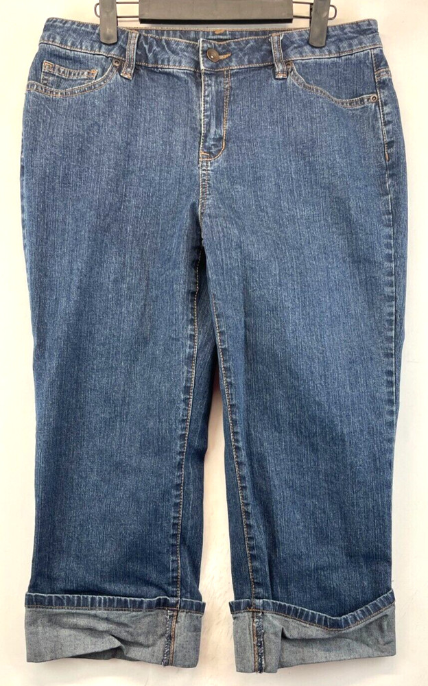 axcess Denim Capri Pants - Womens Size 10 - Blue - STretch Relaxed Fit (2926)