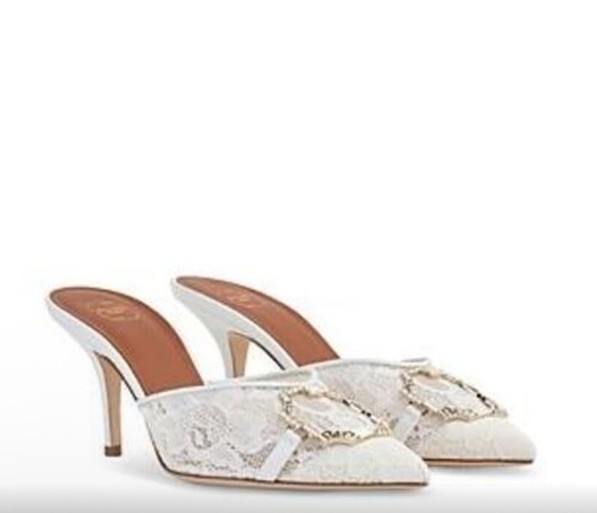 Malone Souliers Missy Lace And Brooch Mules EUR 36 US 6 Wedding Soirée MSRP $695