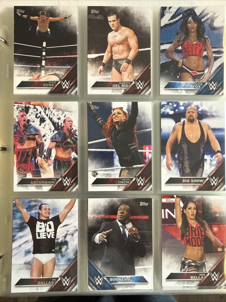 4 - 2016 Topps WWE Complete Base Sets in Binder and Hard Case