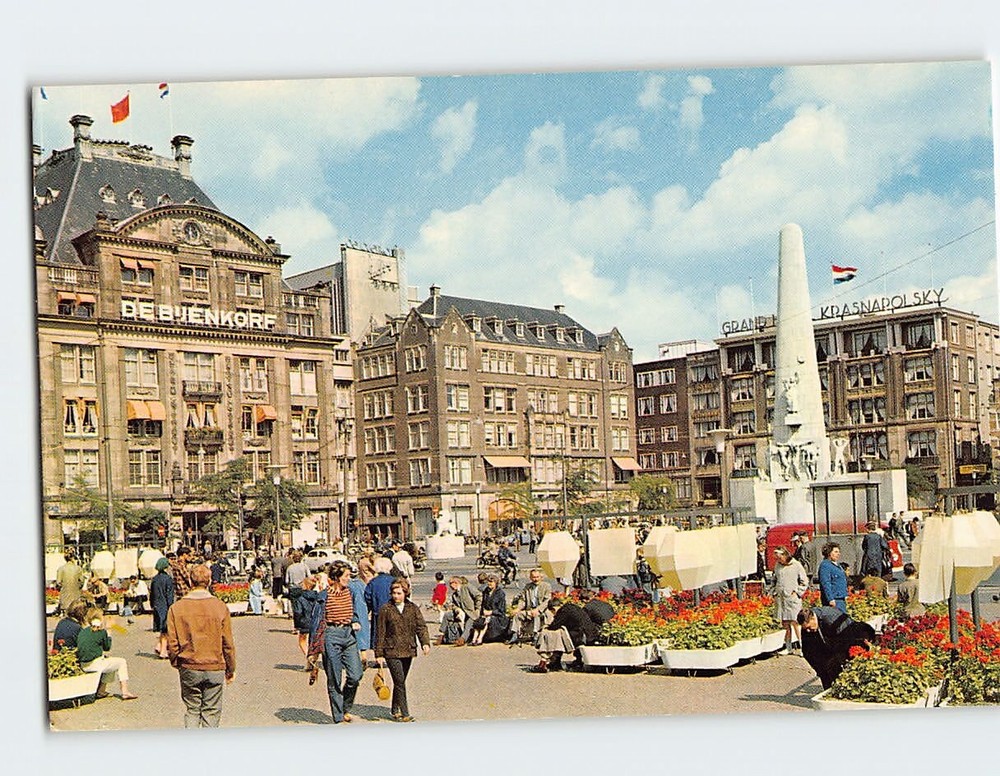 Postcard National Monument Amsterdam Netherlands