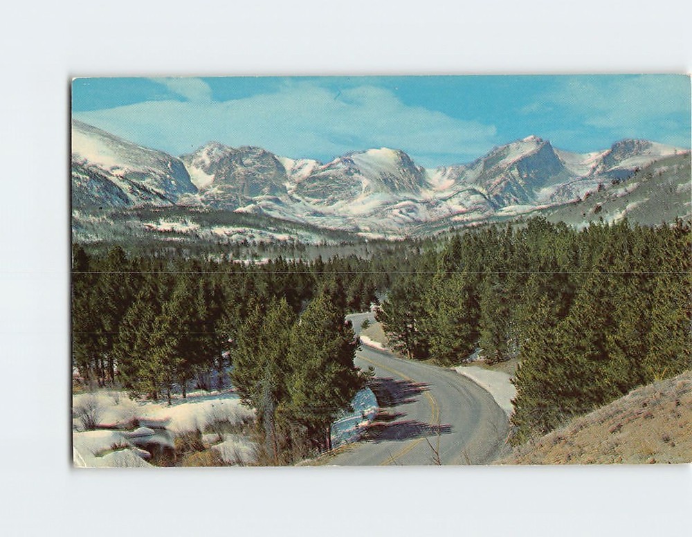 Postcard Snow Covered Front Range Rocky Mountain National Park Colorado USA