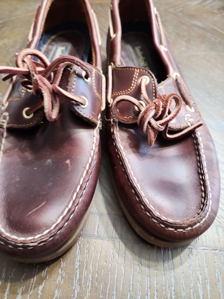Timberland Men's Brown Leather Boat Deck Shoes, US Size 9M