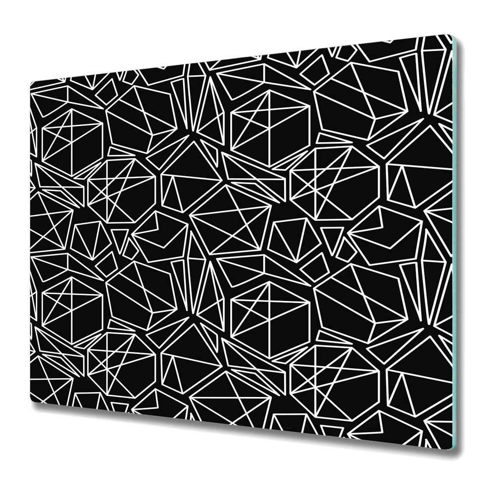 Glass Worktop Saver Kitchen Black and white geometric white and black 60x52