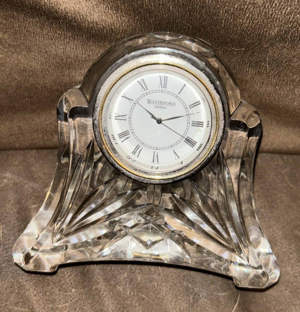 Waterford Crystal Small Abbey Battery Operated Desk or Side Table Clock