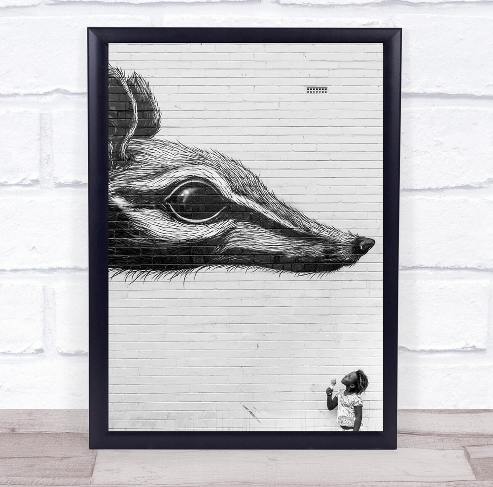 I'm not Sharing animal rodent little girl ice cream Wall Art Print