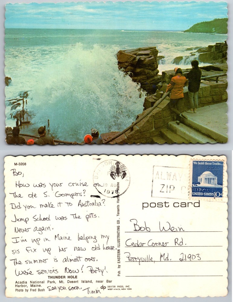 Thunder Hole Acadia National Park Maine Postcard-image
