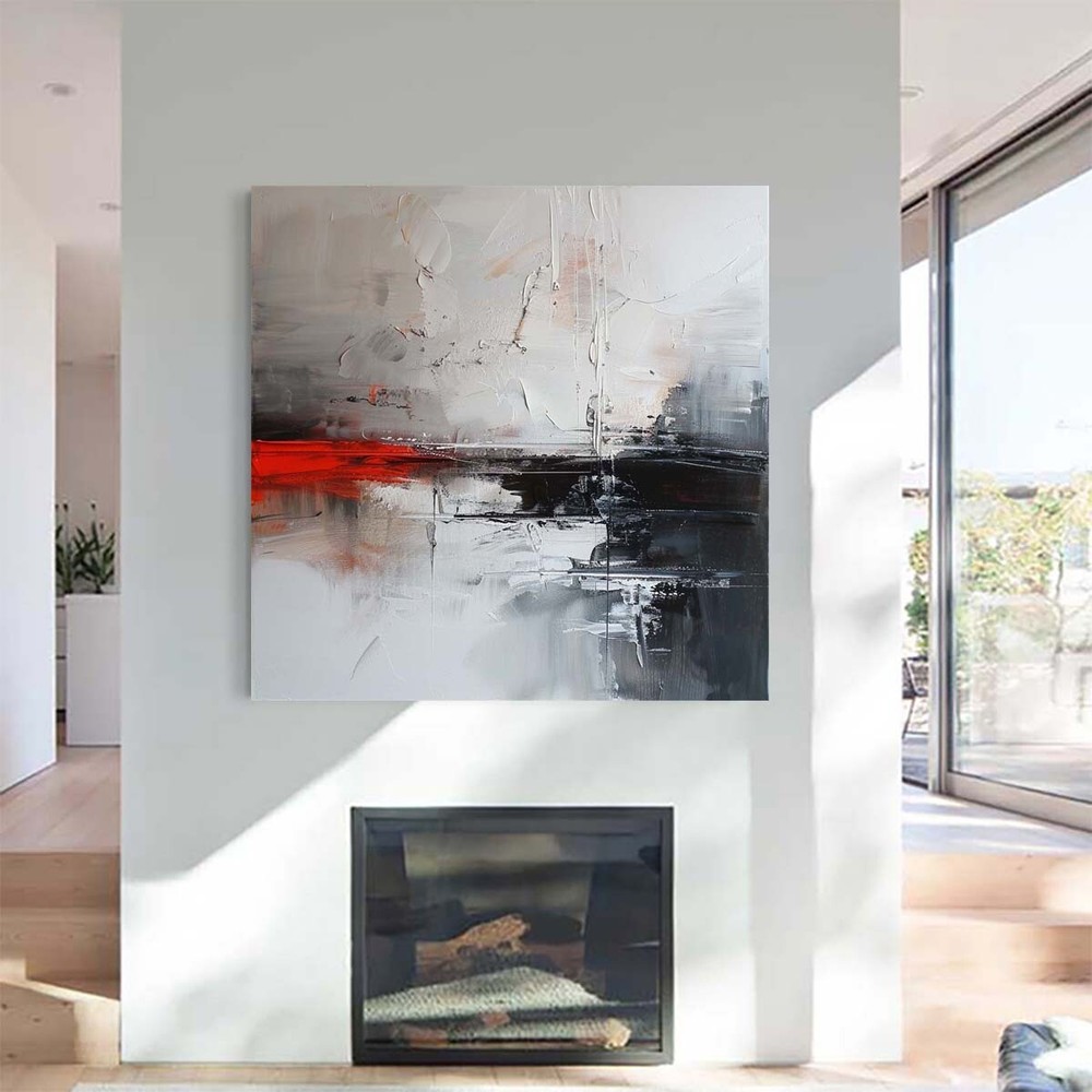 Handpainted Gray Abstract Oil Paintings On Canvas Abstract Wall Art Home Decor