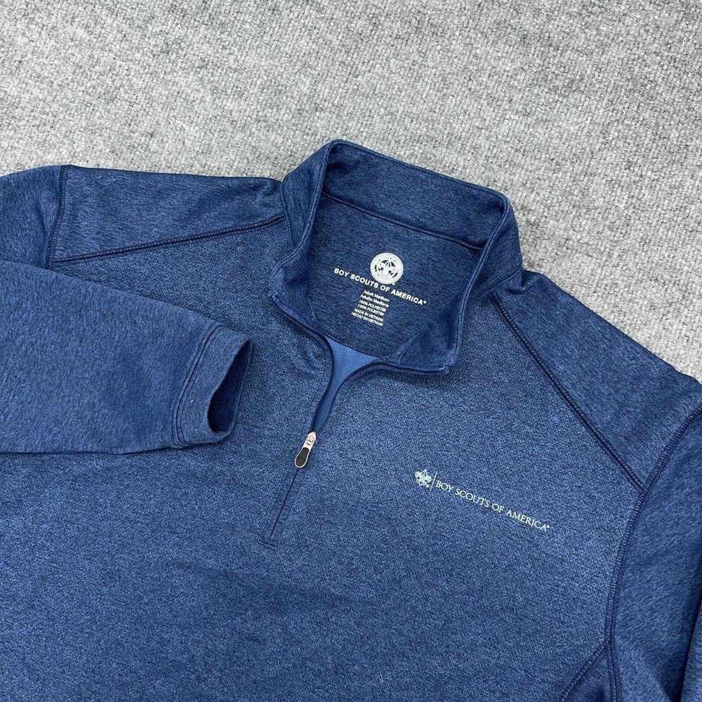 BSA Adult Medium Blue 1/4 Zip Pullover Jacket for Boy Scouts