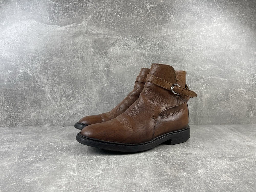 Tricker's Peter Leather Brown Belted Chelsea Boots Made in England Size 7 / 5
