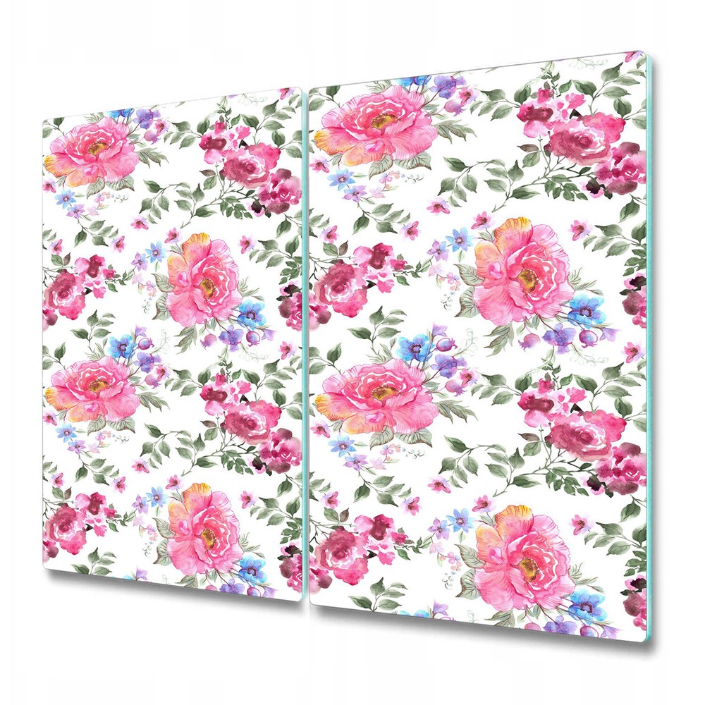 Glass Induction Ceramic Hob Cover Beautiful Vintage Roses Floral Garden 2x30x52