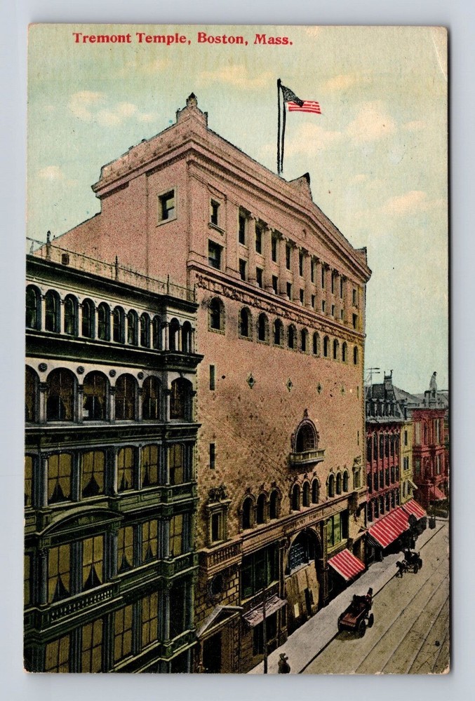 Boston MA-Massachusetts, Tremont Temple, Antique, Vintage Souvenir Postcard