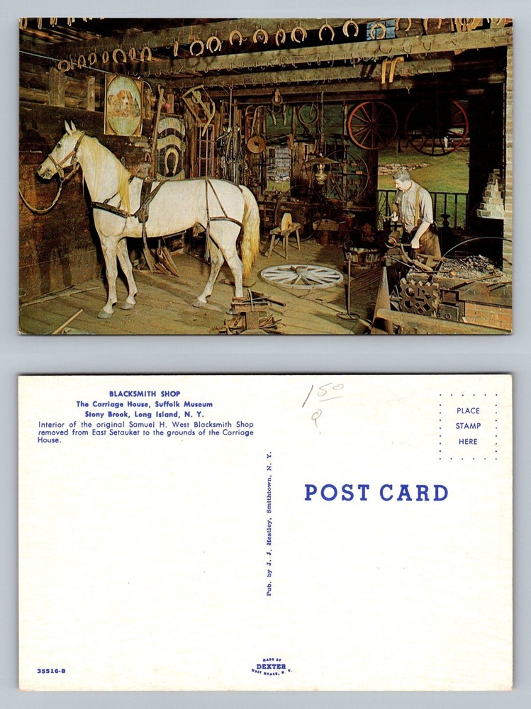 Stony Brook, NY-New York, Suffolk Museum Carriage Blacksmith Vintage Postcard