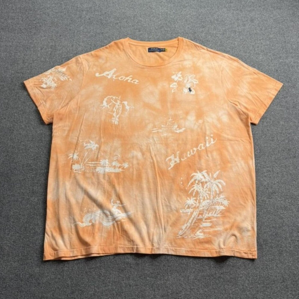 Polo Ralph Lauren Hawaii Aloha Orange White Tee 3XL Tall