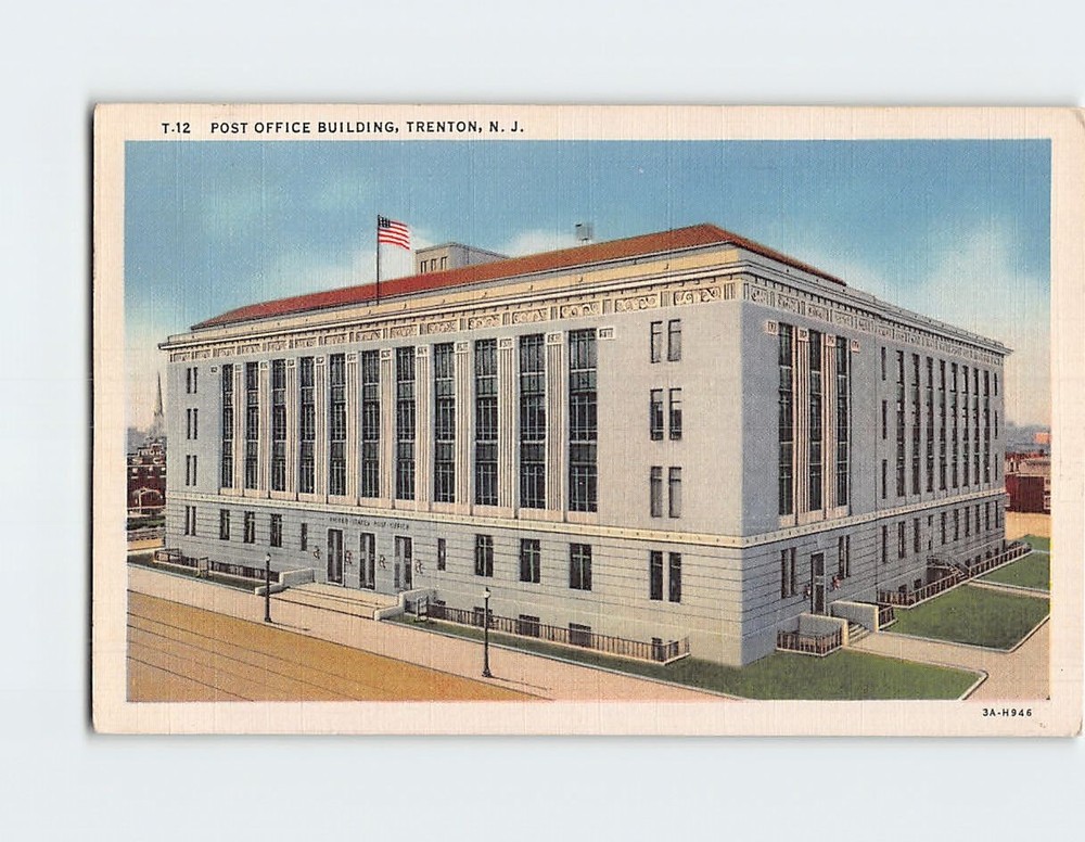 Postcard Post Office Building Trenton New Jersey USA