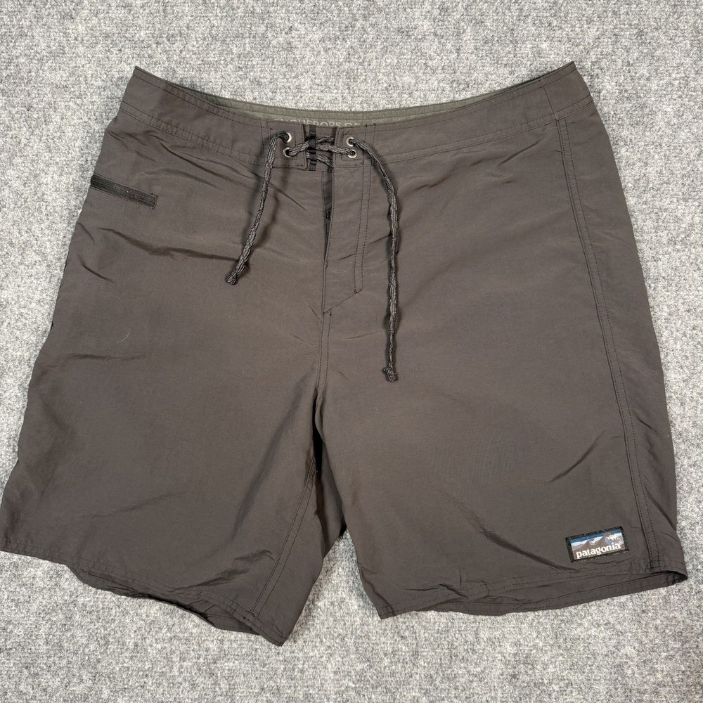 🏖️ Patagonia Wavefarer Board Shorts 35 Mens Ink Black Surf Swim Trunks 19”