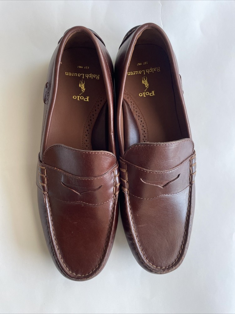 Polo Ralph Lauren REYNOLD Size 11D MENS SHOES Brown Leather