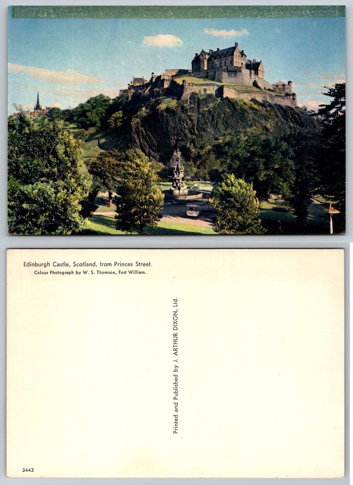 Edinburgh Castle Scotland Princes Street W. S. Thomson J. Arthur Dixon Postcard