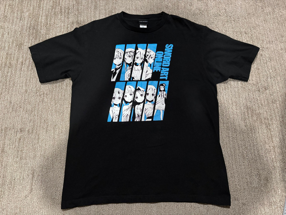 Sword Art Online Mens T Shirt 2XL XXL Black Anime Official Merch Japanese