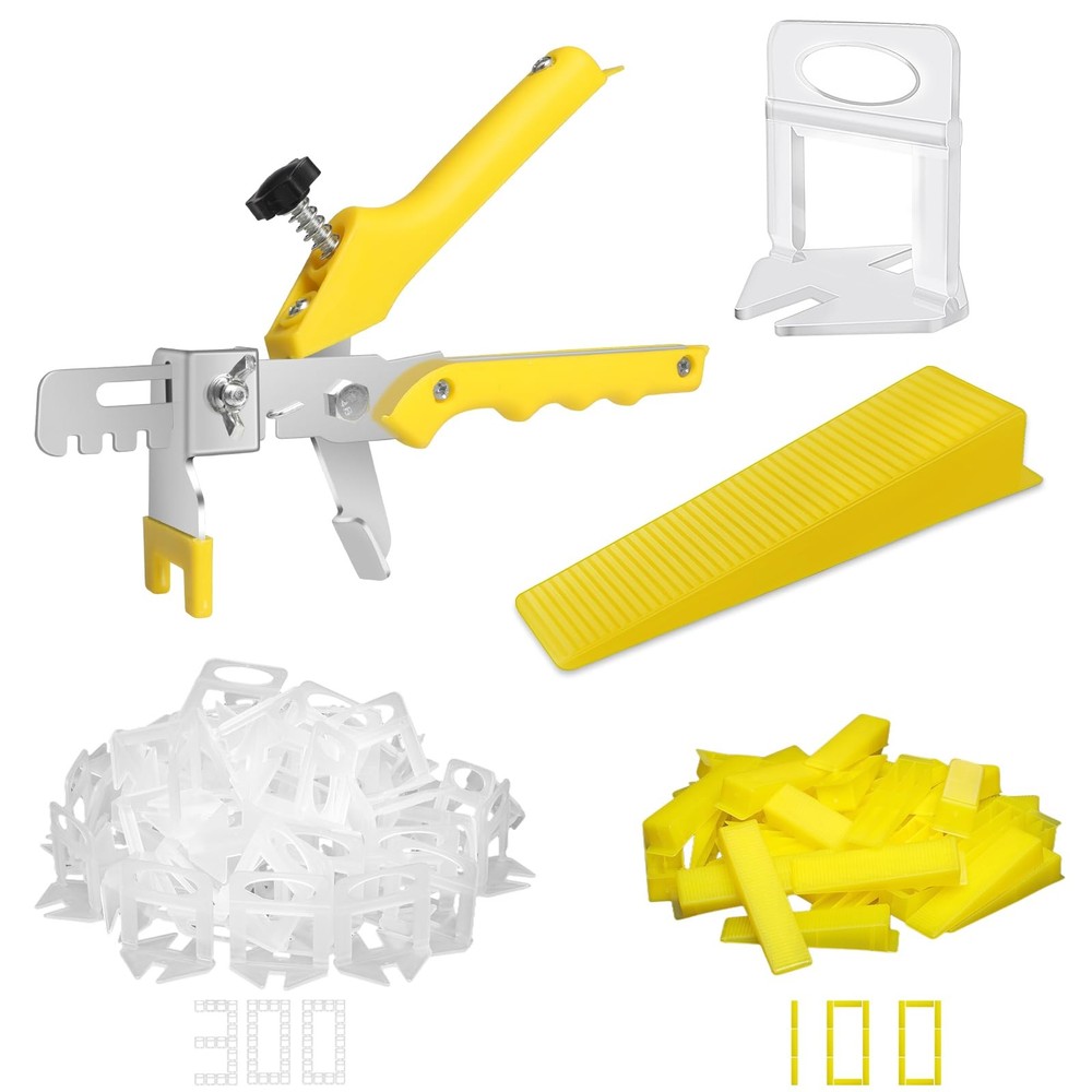 Tile Leveling System with Tile Plier - 300-Piece Tile Spacers Clips and 100-P...