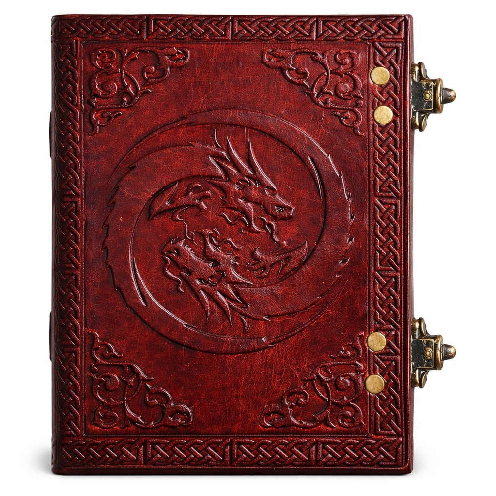Handmade Leather Journal Dragon Embossed Vintage Notebook Diary 7