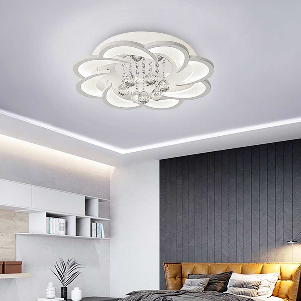 Modern Acrylic LED Crystal Flower Chandelier Ceiling Light Fixture
