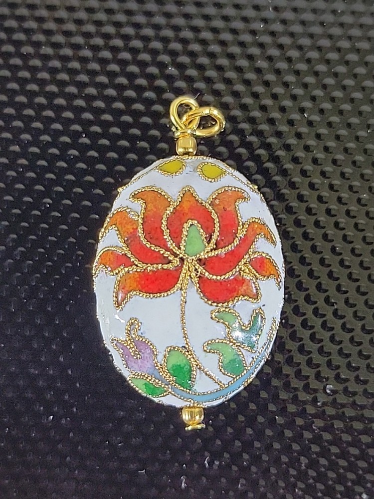 Vintage Cloisonne Egg Pendant