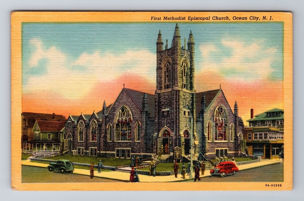 Ocean City NJ-New Jersey, First Methodist Episcopal Church, Vintage Postcard
