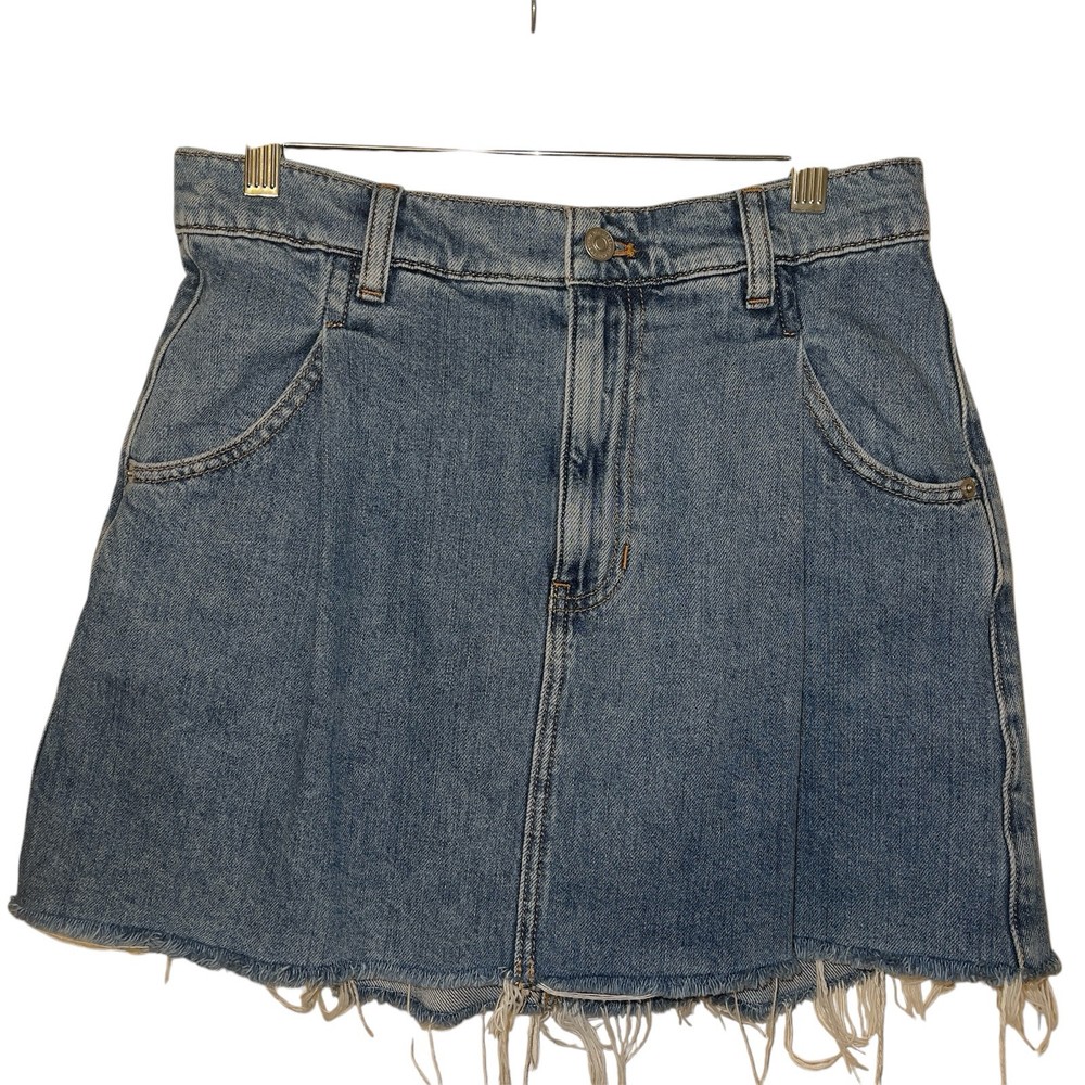 We The Free Denim Pleated Mini Skirt Sz 28
