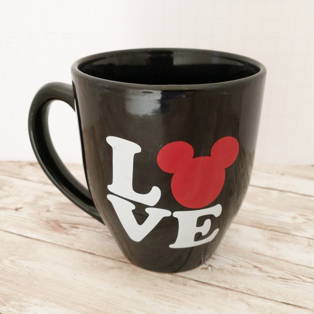 Mickey Mouse Love Mug 16oz Disney Coffee Cup Tea Cocoa Collectible Drink Ware