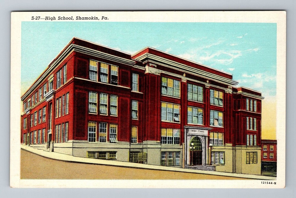 Shamokin PA-Pennsylvania, High School, Vintage Postcard