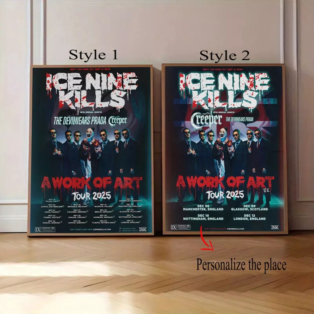 Ice Nine Kills 2025 A Work Of Art Tour Poster