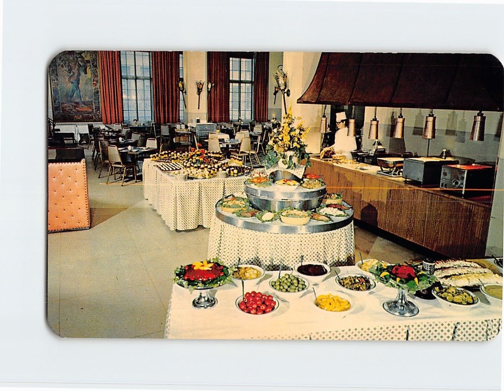 Postcard Interior Smorgasbord Americus Hotel Allentown Pennsylvania USA