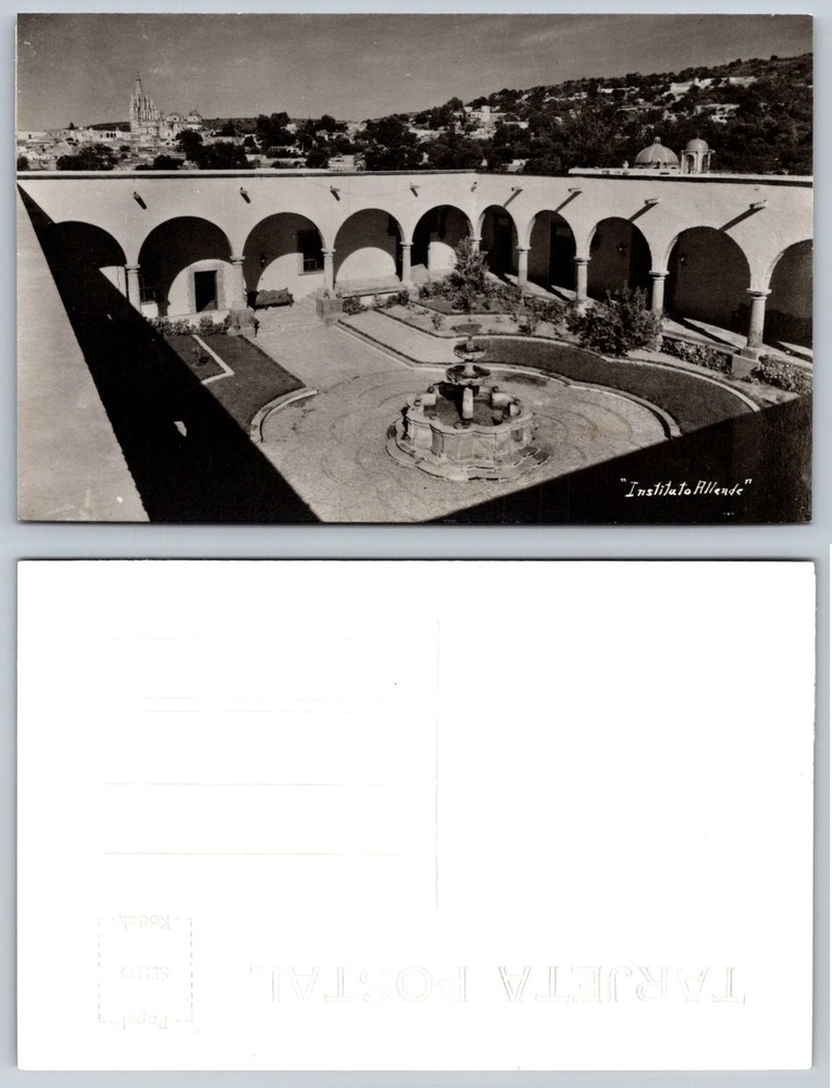 Instituto Allende San Miguel de Allende Mexico RPPC Courtyard Fountain