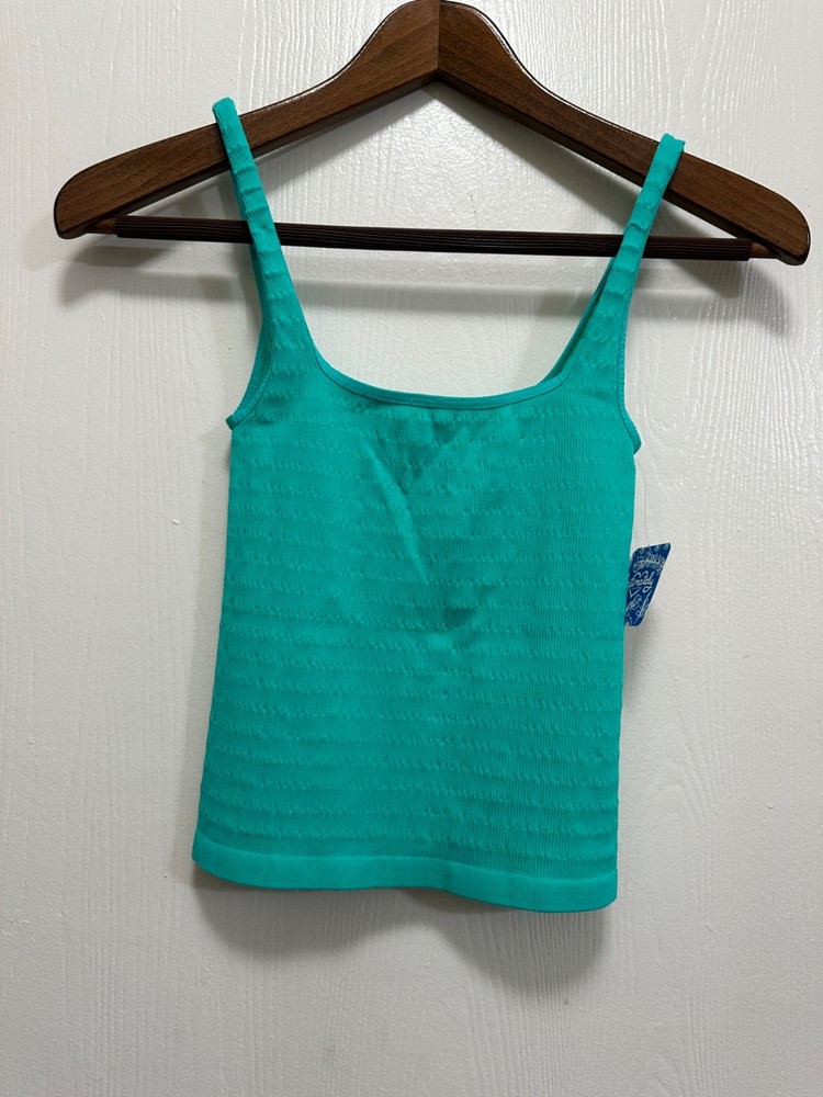 Free People Intimately Crop Tank Top Green Stretch Women's XS/S  *Stain