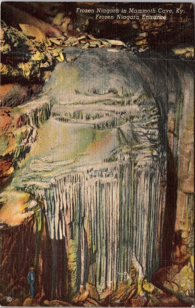 Mammoth Cave KY-Kentucky, Frozen Niagara, Scenic, Vintage Postcard