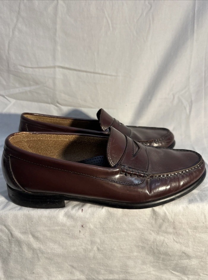 Vintage G H Bass Co Penny Loafer Shoes Mens 9 Burgundy Made in USA