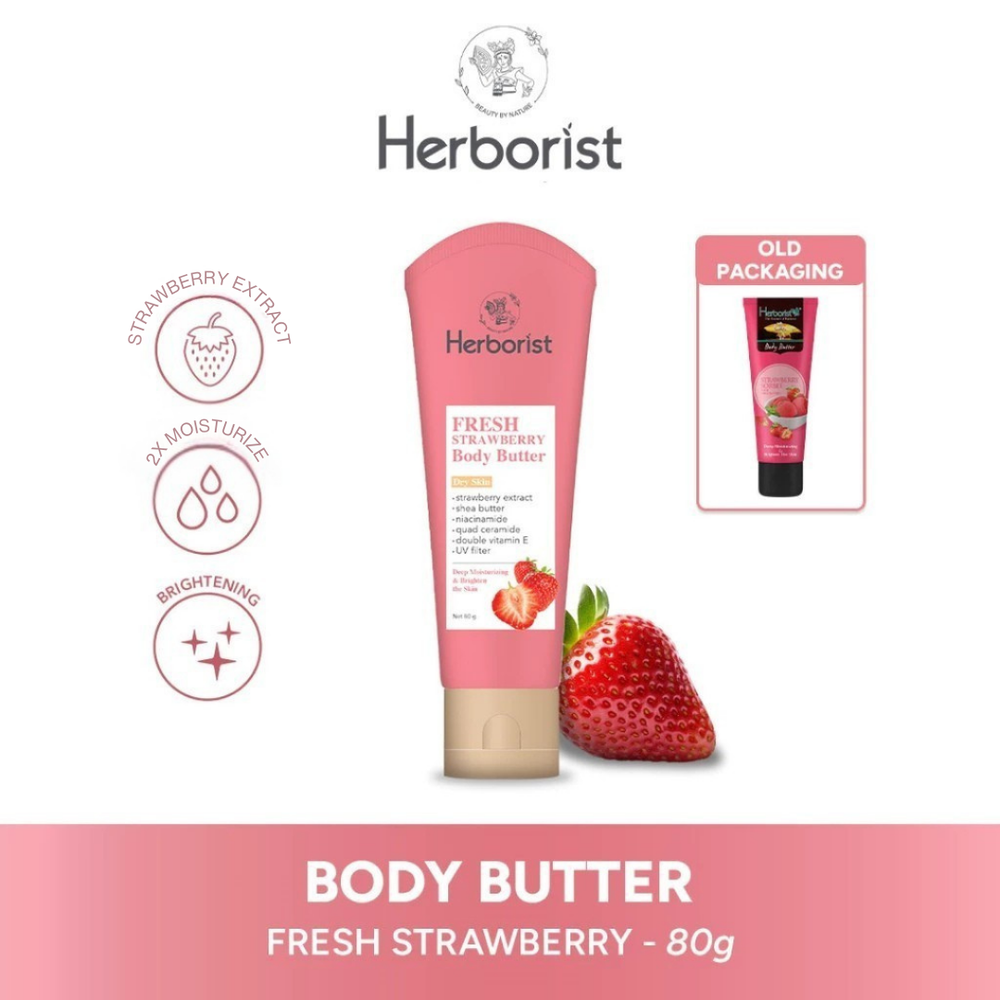 Herborist Strawberry Shea Body Butter 80g Fruity Moisturizing Skin Care