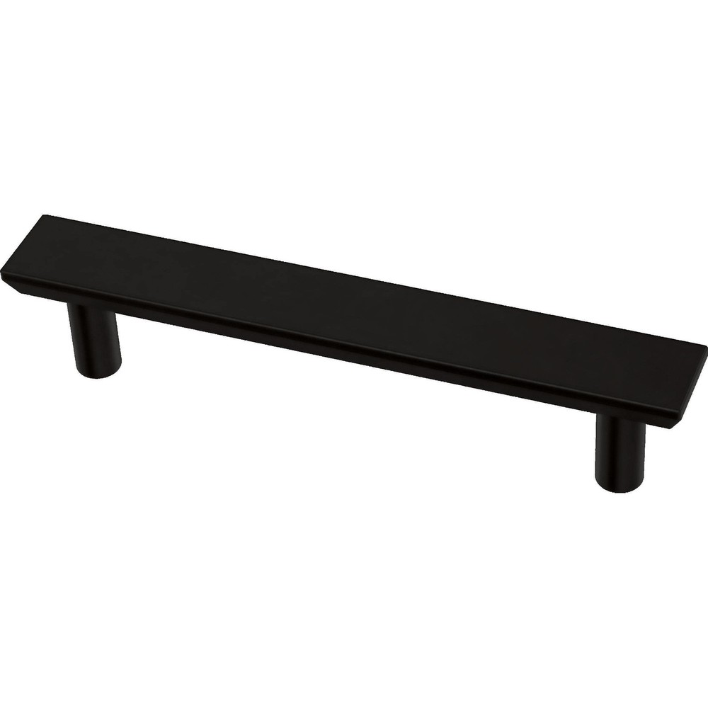 5-Pack Matte Black Chamfered Cabinet Pulls 3-3/4 Hole Center for Kitchens